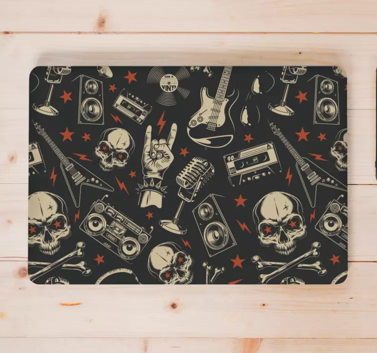 Rock Skull Patterns laptop skin - TenStickers