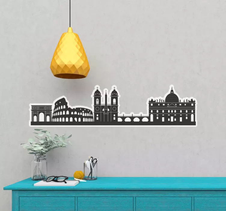 Rome Skyline Silhouette country Sticker - TenStickers
