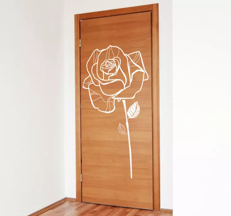 Rose Sketch Outline Decal - TenStickers