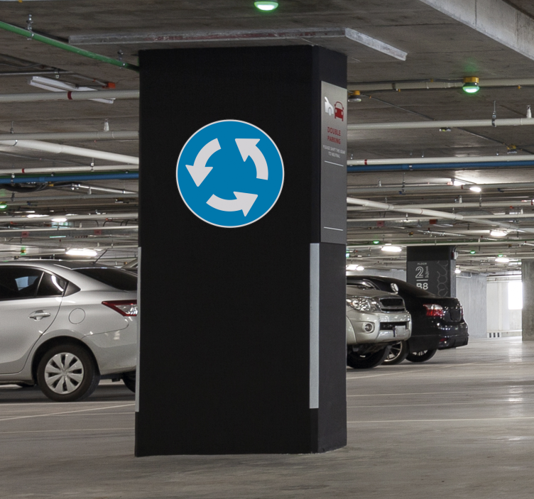 Roundabout Road Sign Sticker - TenStickers