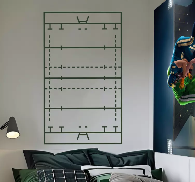rugby field wall decor - TenStickers