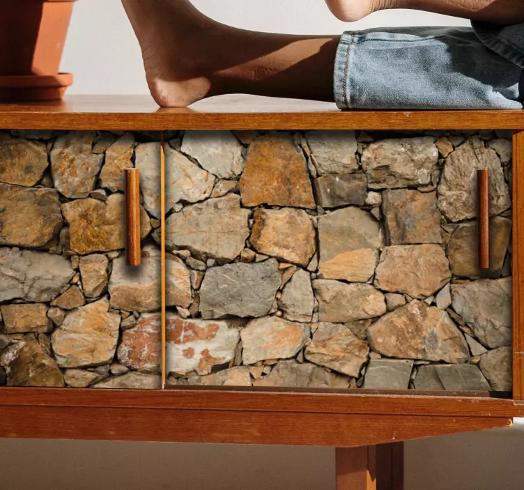 Rustic stone texture furniture sticker - TenStickers