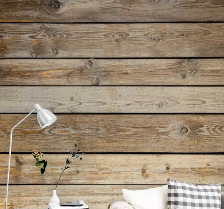 Rustic Wood Panels living room wall sticker - TenStickers