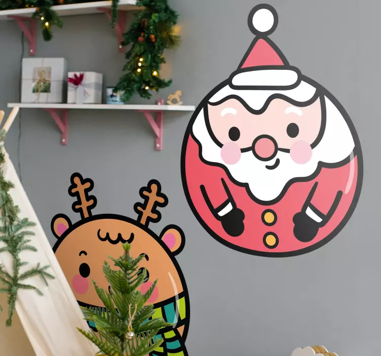 Santa and Reindeer halloween sticker - TenStickers