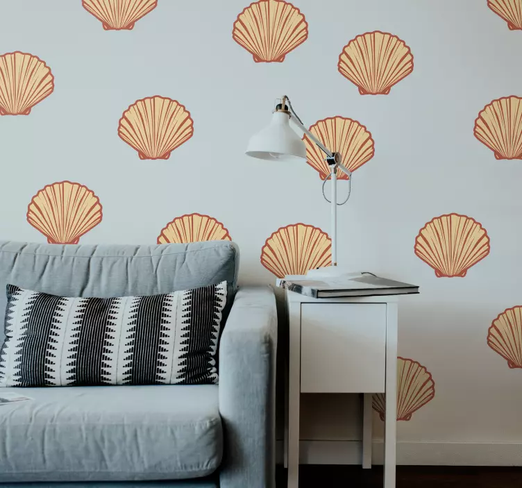Sea Shell Pattern nature wall sticker - TenStickers