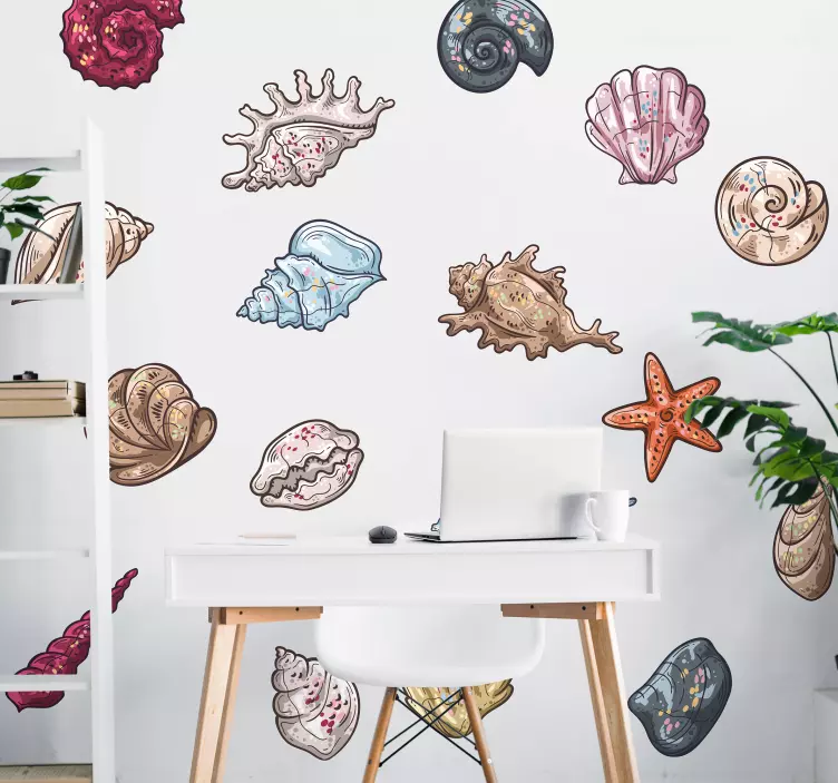 Seashell Collection nature wall sticker - TenStickers