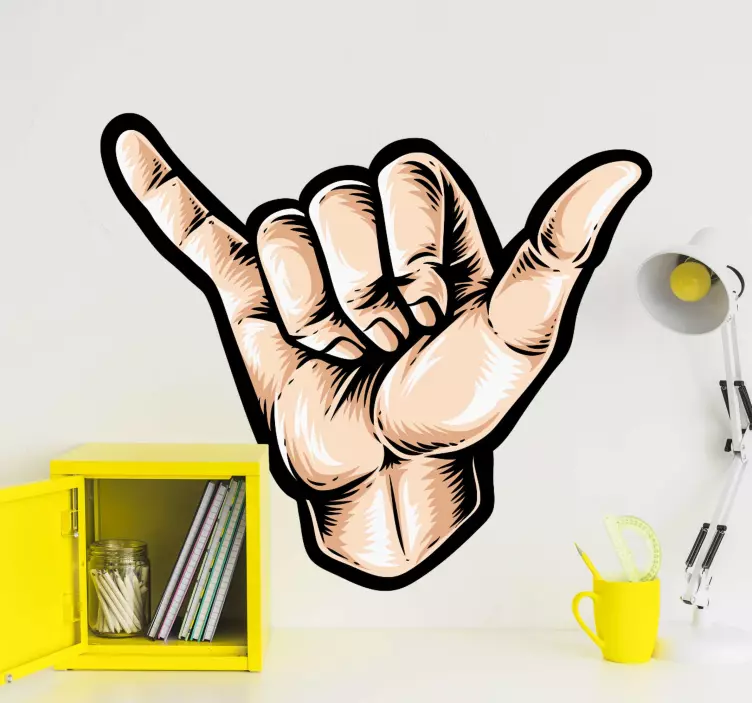 shaka sticker hand laptop skins - TenStickers