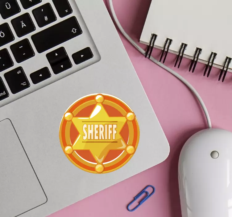 SHERIFF BADGE DECAL Laptop sticker - TenStickers