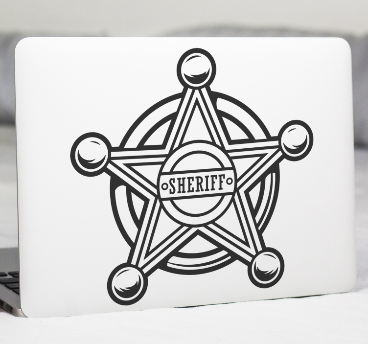 Sheriff Star Emblem Laptop sticker - TenStickers