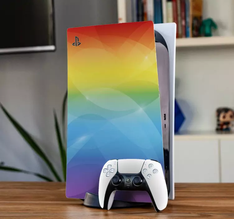 shiny rainbow effect PS5 stickers - TenStickers