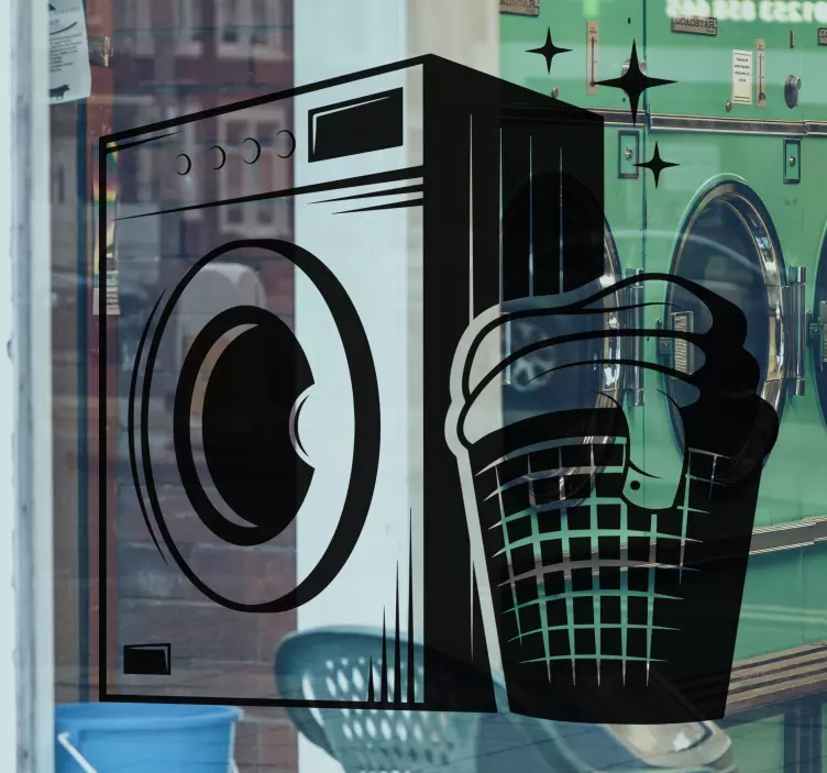 Shop window sticker laundry machine icon - TenStickers
