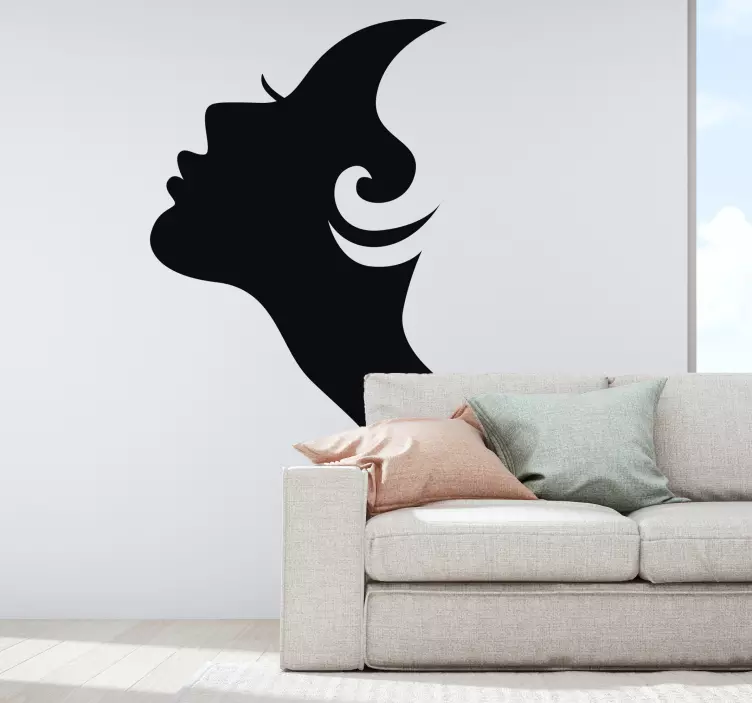 Short Hair Lady Wall Sticker - TenStickers