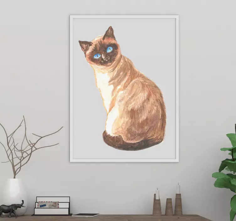Siamese Cat Portrait cat sticker - TenStickers