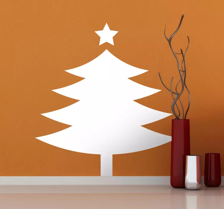 Simple Christmas Tree Wall Sticker - TenStickers