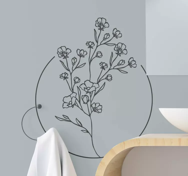 Simple flowers flower wall decal - TenStickers