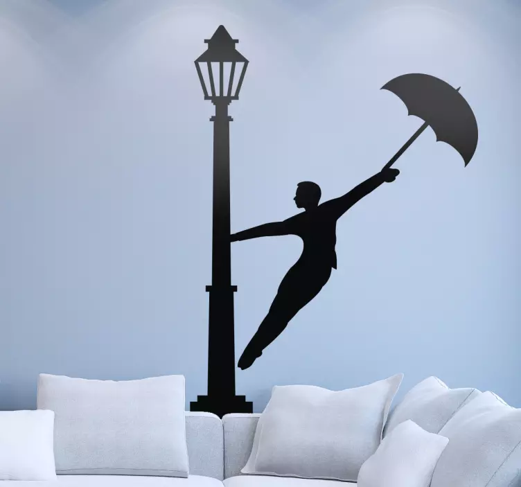 Singin' in the Rain Silhouette Sticker - TenStickers