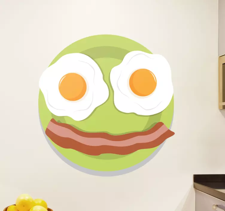 Smiley Breakfast Plate cuisine wall sticker - TenStickers