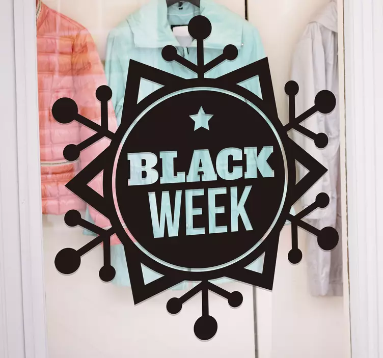 Snow flake black week  sale sticker - TenStickers