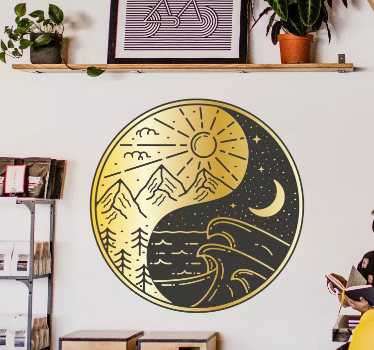 Solar and Lunar nature wall sticker - TenStickers