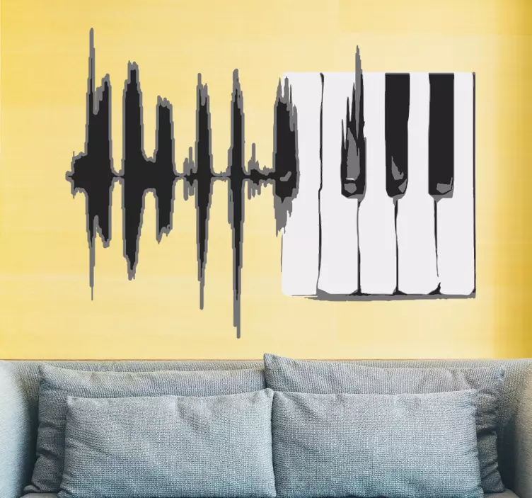 Sound Wave Piano music stickers - TenStickers
