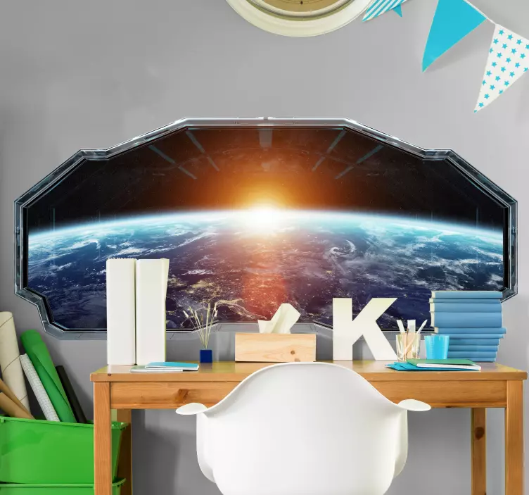 Space View Window location sticker - TenStickers