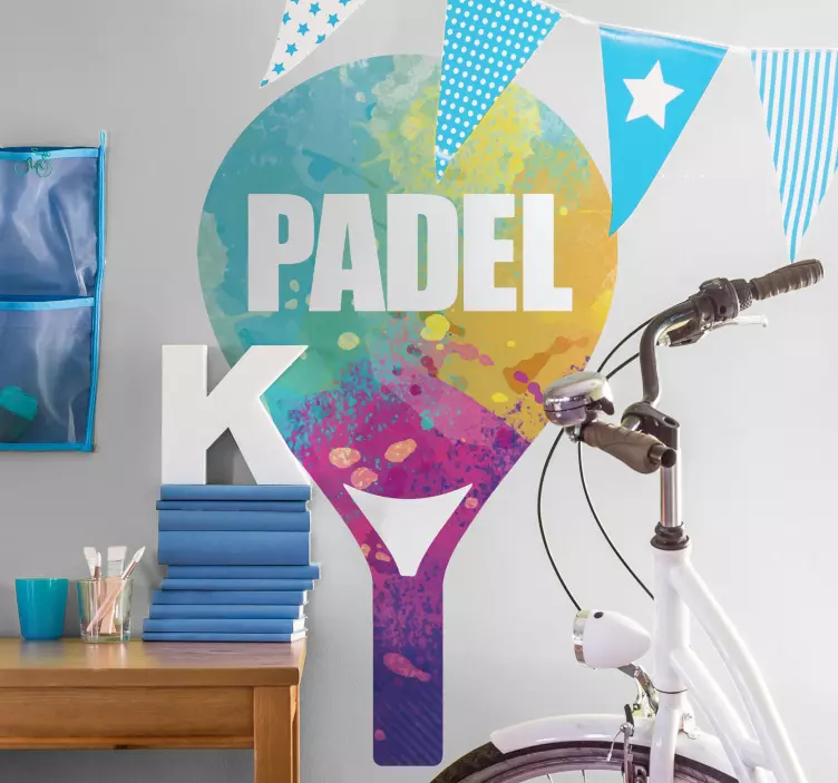 Sports wall sticker colorful padel shape - TenStickers