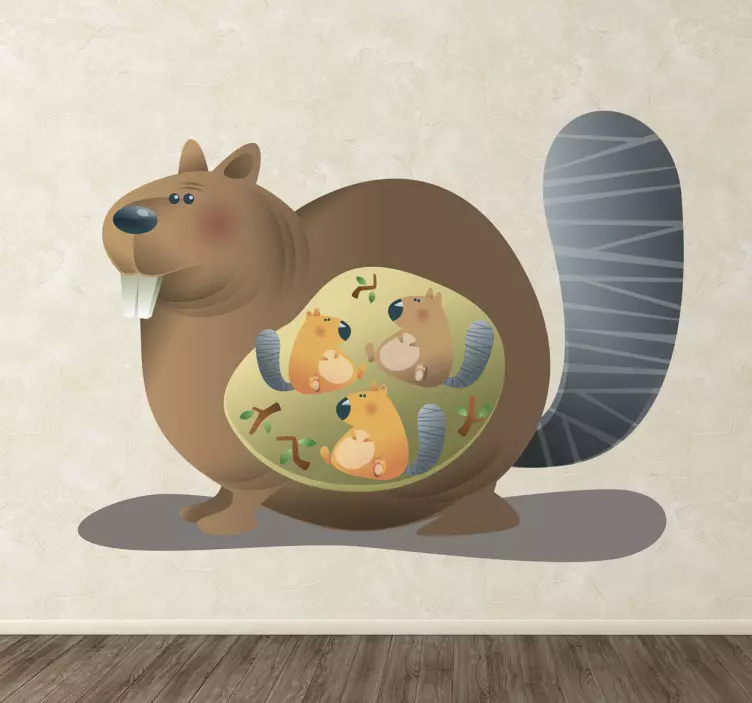 Squirrel Mother Wall Sticker - TenStickers
