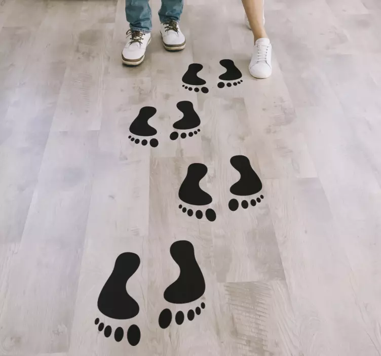 Step footprints floor sticker - TenStickers