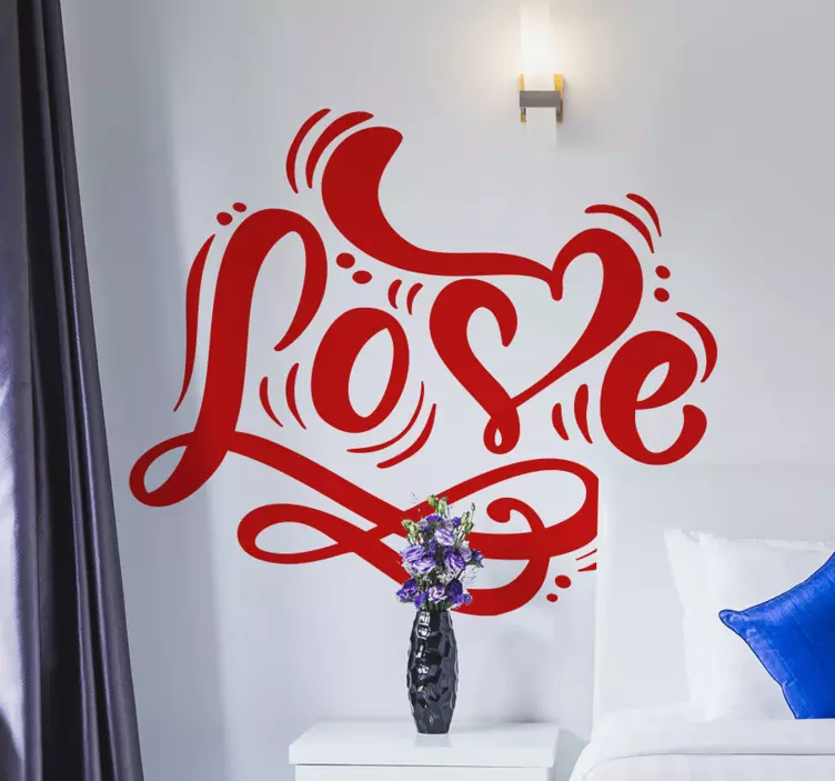 Stylish Love Typography Design romantic stickers - TenStickers