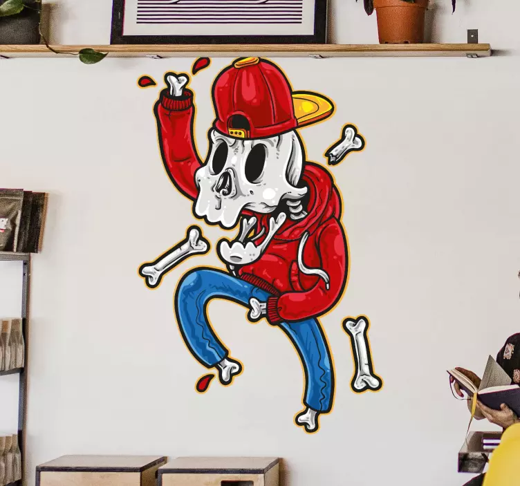 Awesome Skeleton Figure character sticker - TenStickers