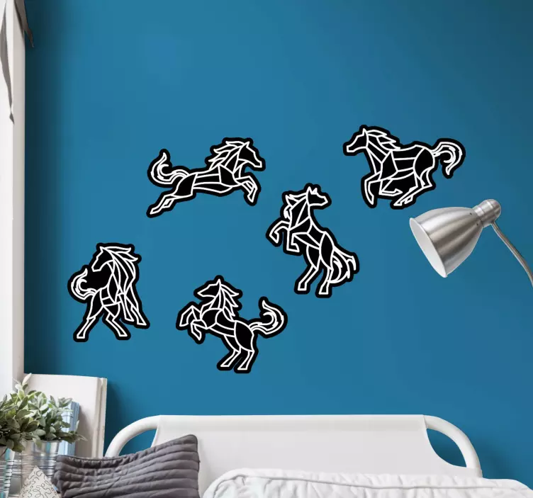 Stylized Horses Collection cat sticker - TenStickers