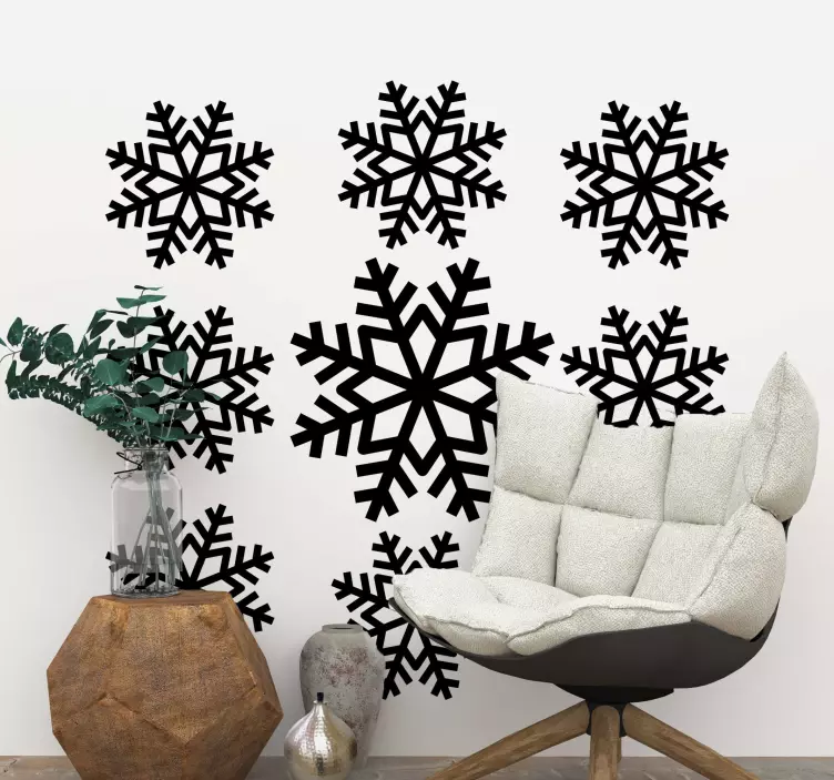 Stylized snowflakes arrangement Christmas sticker - TenStickers