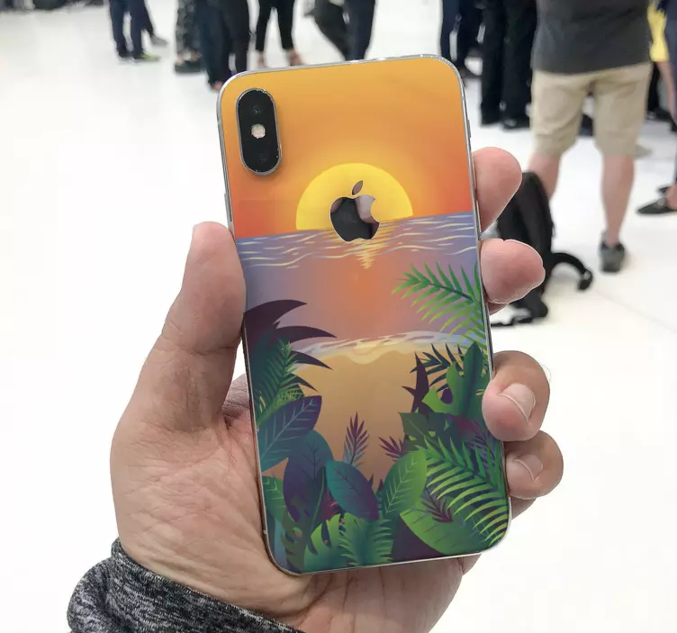 SUNSET WITH PALMS iPhone sticker - TenStickers