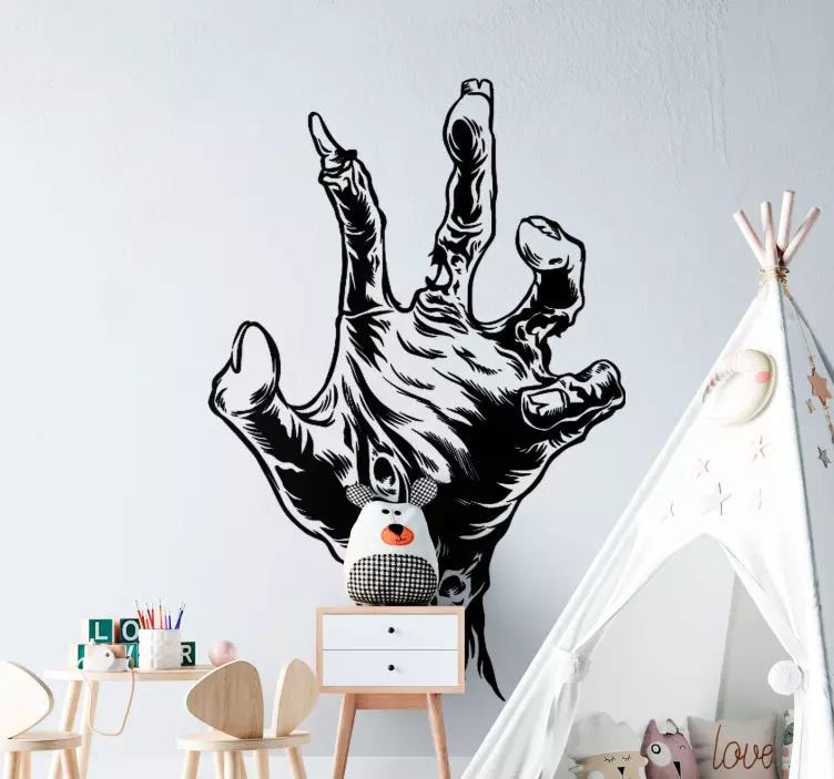 Terrific mummy hand halloween sticker - TenStickers