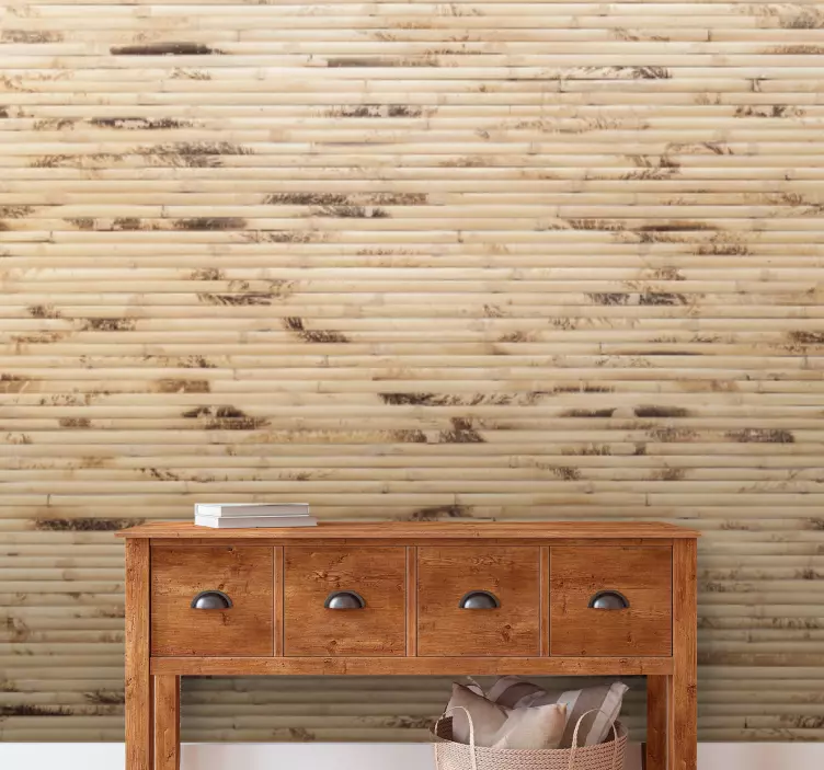 Textured Bamboo Finish front door sticker - TenStickers