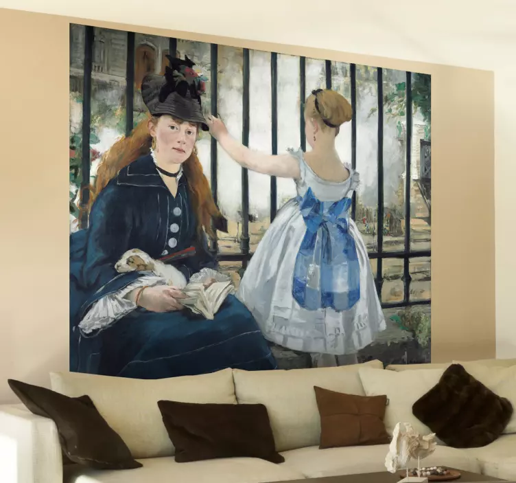 'The Railway' Manet Painting Sticker - TenStickers