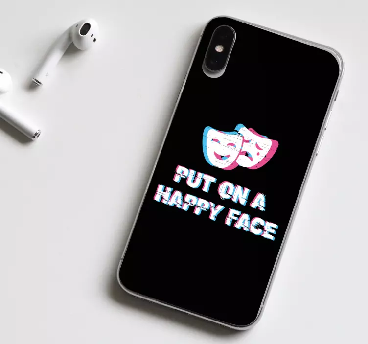 Theater Masks Quote iPhone sticker - TenStickers