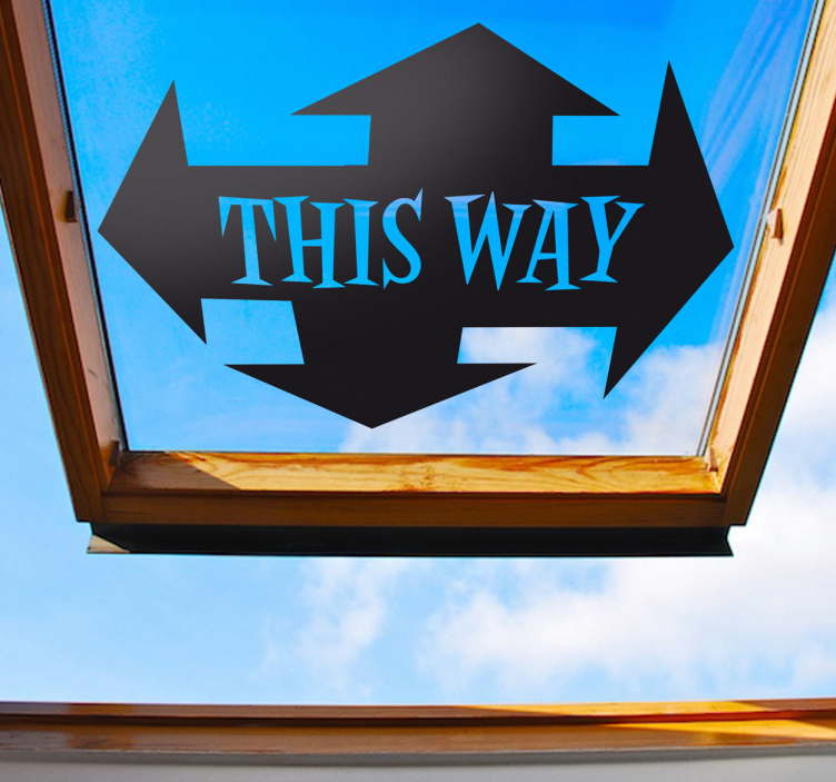 This Way Sign Sticker - TenStickers