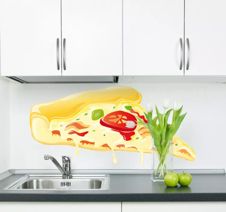 Tomato & Cheese Pizza Slice Decal - TenStickers