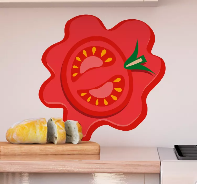 Tomato Slice Emblem food sticker - TenStickers