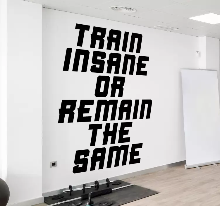 Train insane or remain the same fitness wall sticker - TenStickers