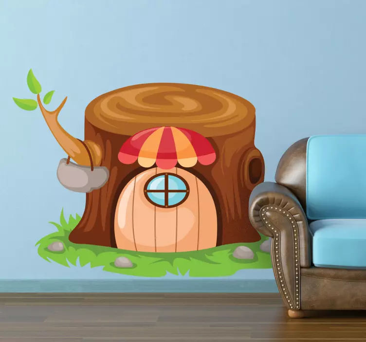 Tree Trunk Home Kids Sticker - TenStickers