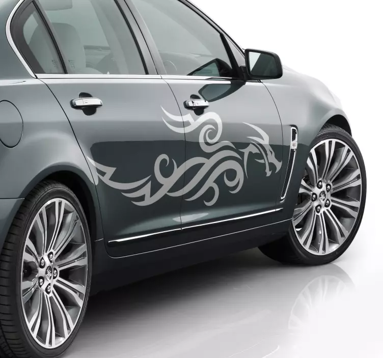 Tribal dragon silhouette car sticker - TenStickers