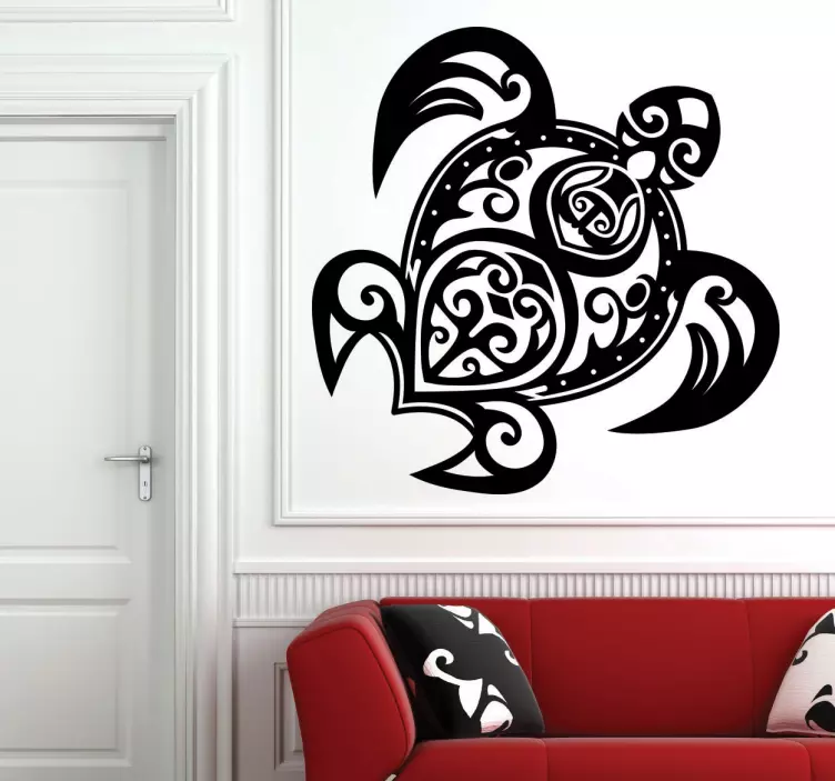 Tribal Turtle Wall Sticker - TenStickers