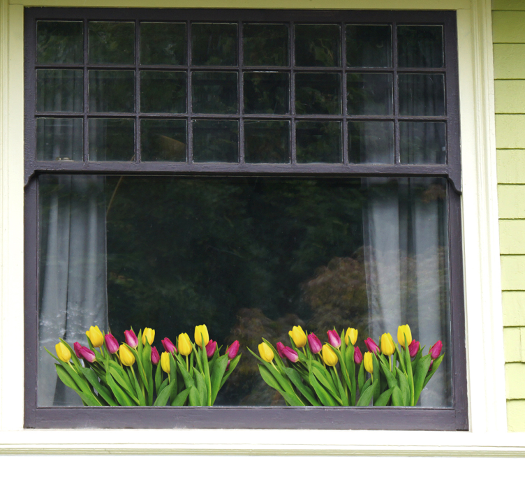 Tulips bouquet flower window sticker - TenStickers