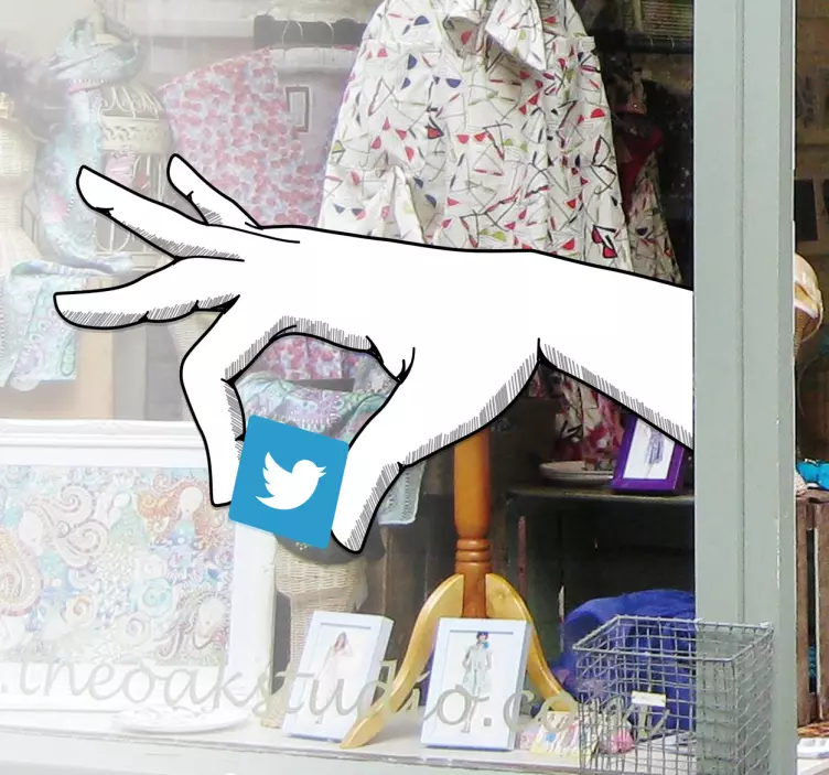 Twitter Hand Logo Sticker - TenStickers