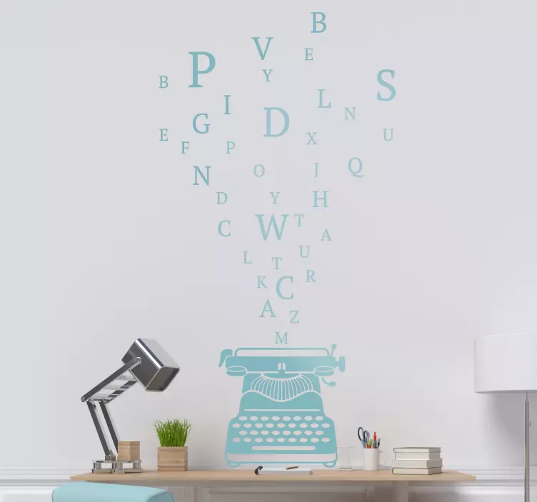 Typewriter Letters And Symbols location sticker - TenStickers