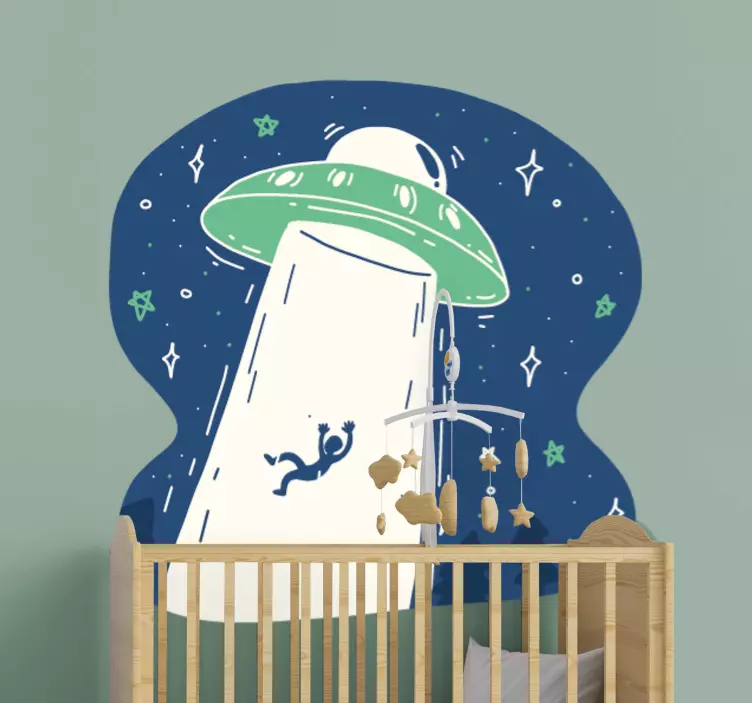 UFO and Astronaut space sticker - TenStickers