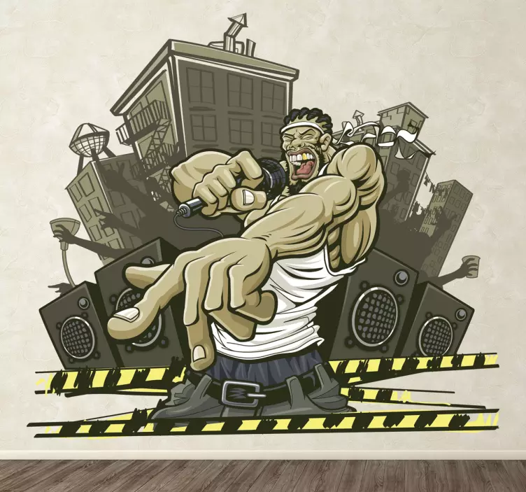 Urban Rapper Graffiti Wall Sticker - TenStickers