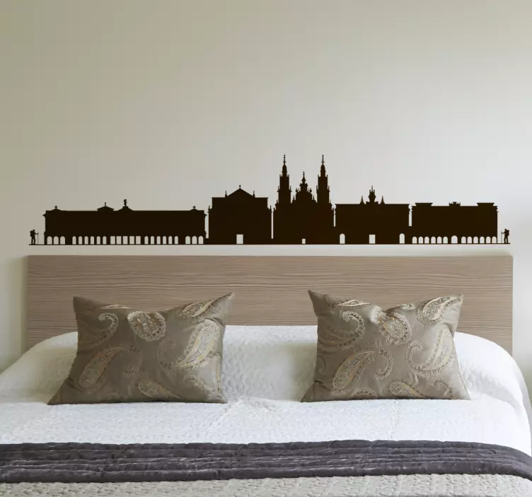 Urban Skyline Silhouette location sticker - TenStickers